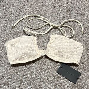 South Beach - NWT - Upside Down Triangle Bikini Top - Cream - Sz US 2